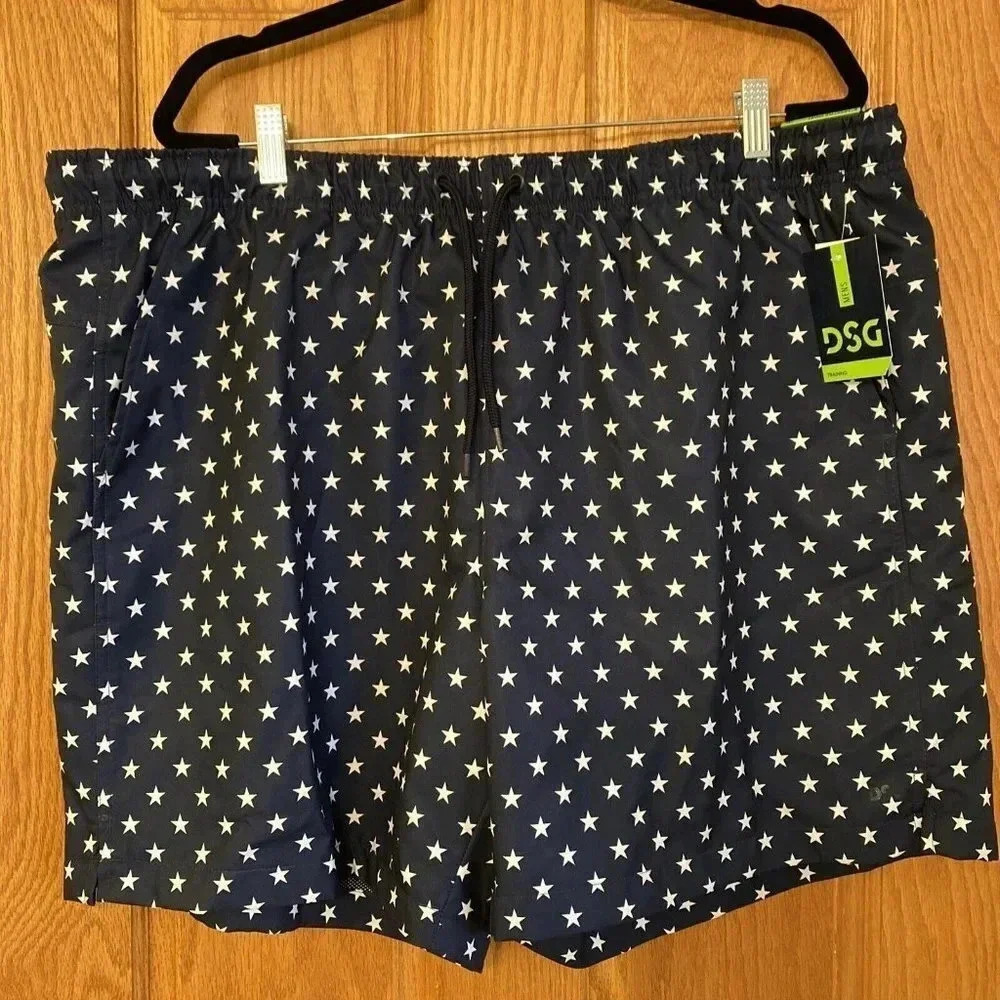 DSG Dicks Sporting Goods Mens Athletic Training Swim Shorts Stars Patriotic 2XL